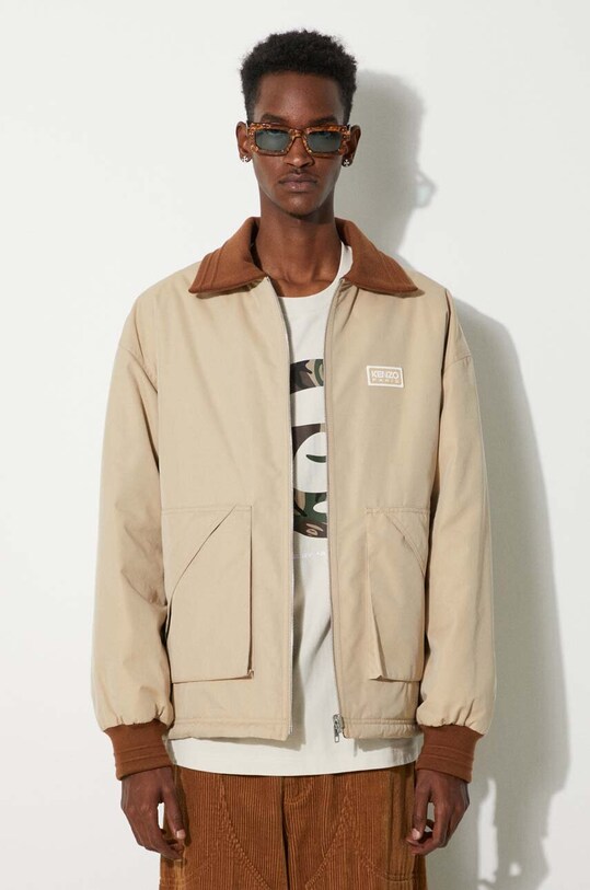 Двостороння куртка Kenzo Reversible Elevated Coach Jacket FE65BL0639OI.11 бежевий AW24