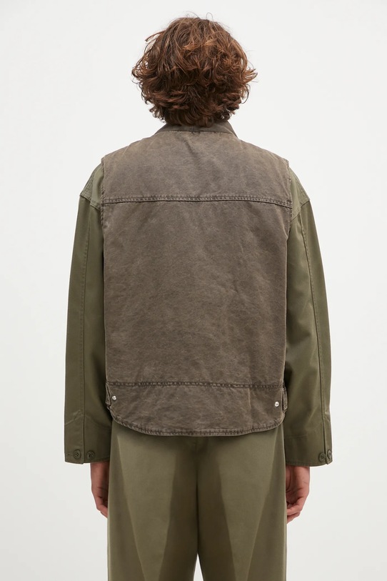 Odzież Kenzo bezrękawnik bawełniany Multipocket Gilet FE65VE0089GK.92 brązowy