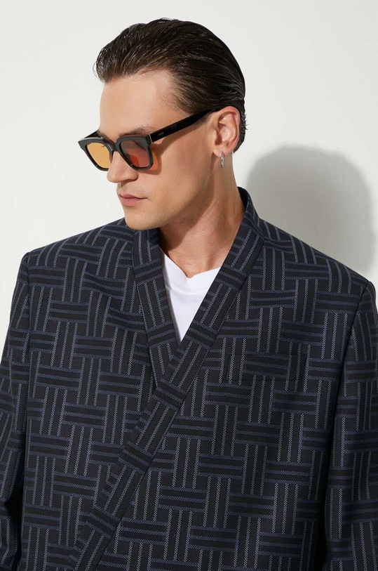 Vuneni sako Kenzo Kenzo Weave Kimono Tailored Jacket FE65VE1309JG.77 mornarsko plava