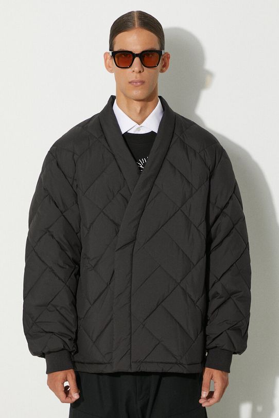 Kenzo kurtka puchowa Weave Down Kimono bez kaptura czarny FE65MA1459NL.99