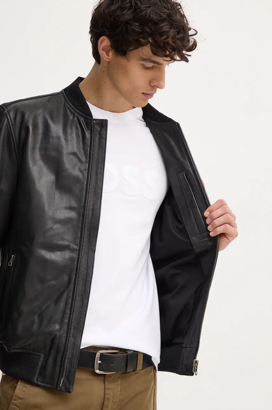 Pepe Jeans geaca bomber de piele TORNO PM402986