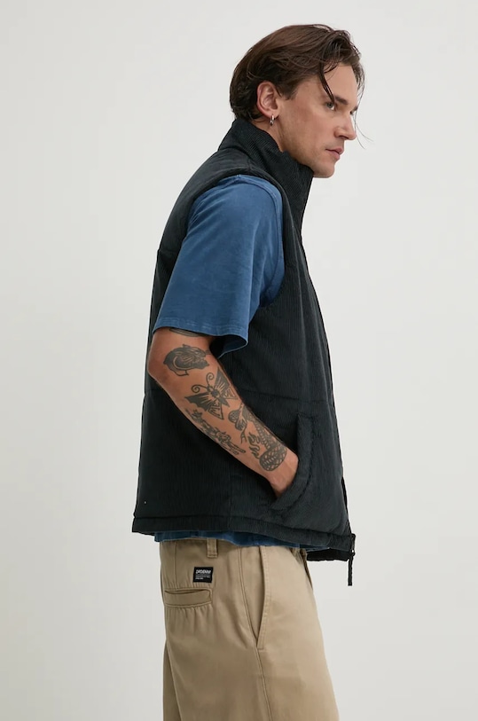 Obojstranná vesta Hollister Co. jemné zateplenie čierna KI332.4061.900