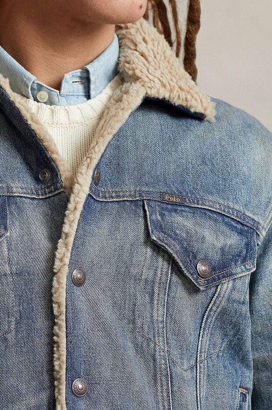 Bavlněná džínová bunda Polo Ralph Lauren 710850379 modrá
