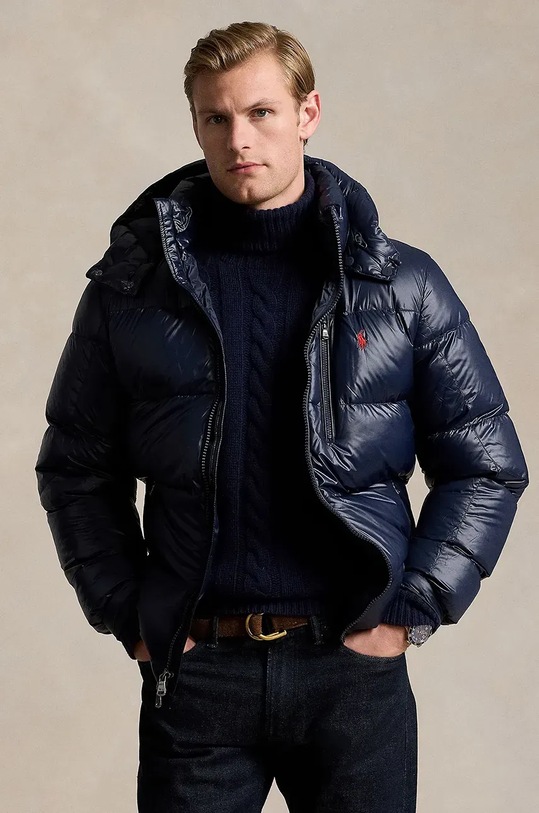 Пухова куртка Polo Ralph Lauren з утепленням темно-синій 710950912