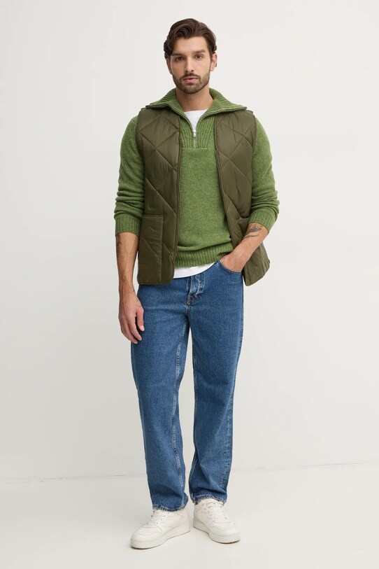 Двостороння безрукавка Barbour Large Box Quilted Liner MLI0057 зелений AW24