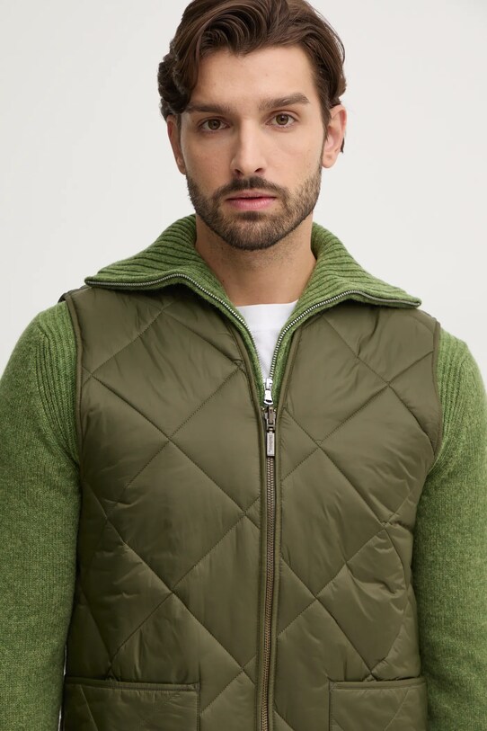 Двостороння безрукавка Barbour Large Box Quilted Liner зелений MLI0057