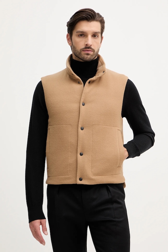 Paul Smith bezrękawnik puchowy wełna brązowy M1R.058Z.N02472