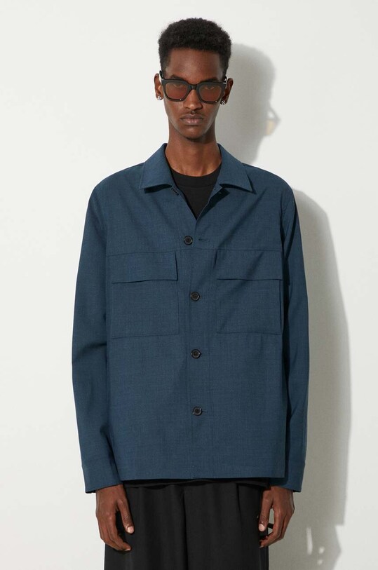 Îmbrăcăminte Paul Smith jachetă de cămașă din lână M1R.703Y.M02212 turcoaz