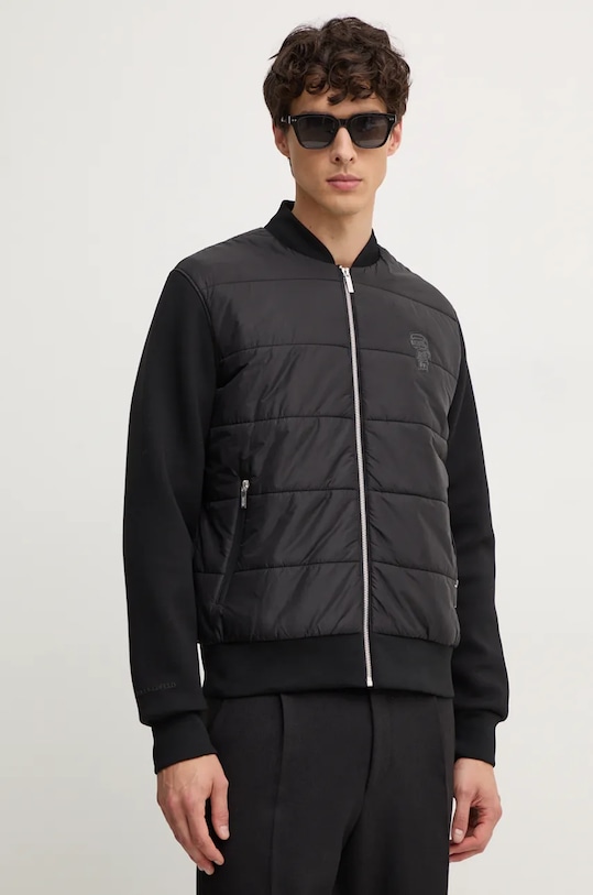 Karl Lagerfeld kurtka bomber bez kaptura czarny 544561.505062