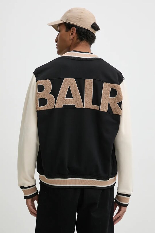 Ρούχα Βαμβακερή μπλούζα BALR. Game Day B138A.1001 μαύρο