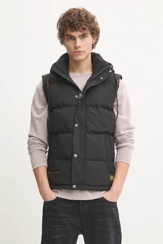 Superdry vesta cu captuseala negru M5011708A.12A