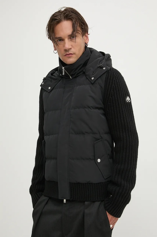Pernata jakna MOOSE KNUCKLES Maple s kapuljačom crna M34MK660