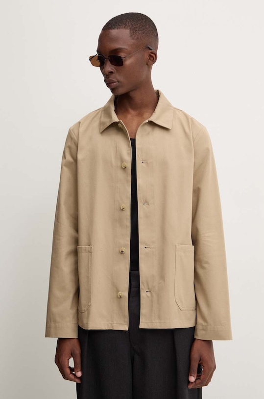 A.P.C. kurtka veste kerlouan logo nieocieplane beżowy COGEW.H03205