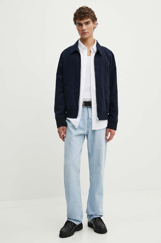 Хлопковая куртка A.P.C. blouson gilles COHAK.H02706 тёмно-синий AW24