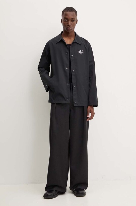A.P.C. geacă cu aspect de cămașă blouson regis PSAJB.H02960 negru AW24