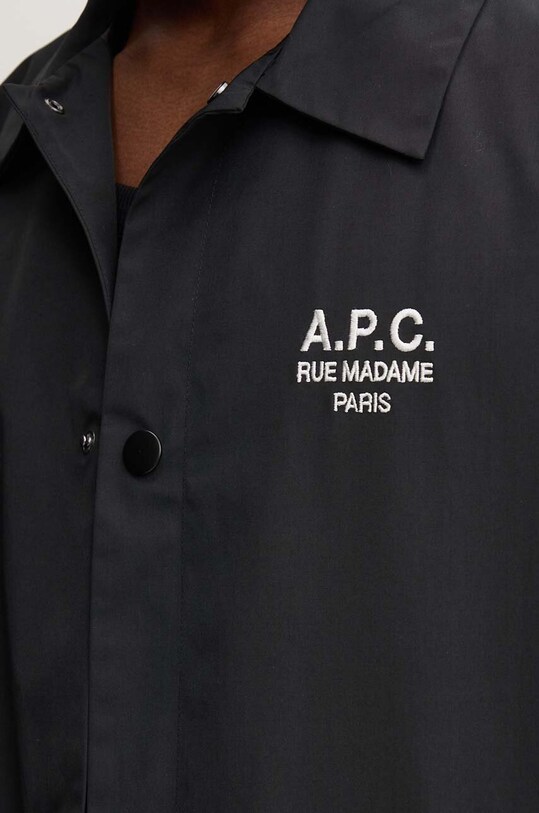 A.P.C. geacă cu aspect de cămașă blouson regis negru PSAJB.H02960