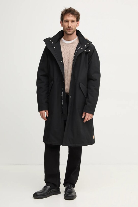Куртка A.P.C. parka antonin с капюшоном чёрный COHCJ.M30202