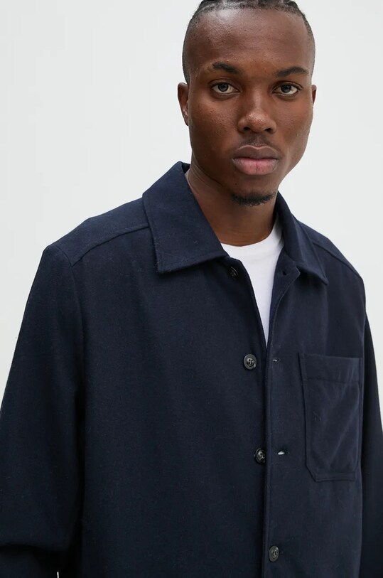 Шерстяная куртка-бомбер A.P.C. veste jamie тёмно-синий WOAPN.H02962