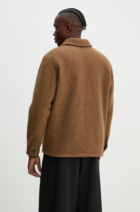 Îmbrăcăminte A.P.C. jachetă tip cămașă din lână veste emile patch WVBCA.H02961 maro