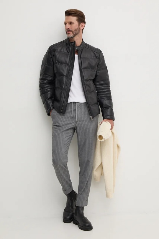 Boss Orange geaca de piele 50522243 negru AW24
