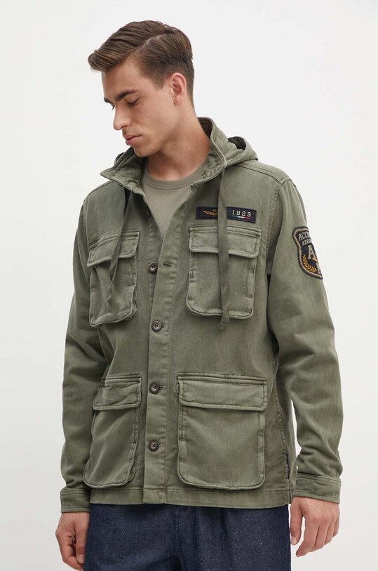 Rifľová bunda Aeronautica Militare bez kapucne zelená AB2183CT3371