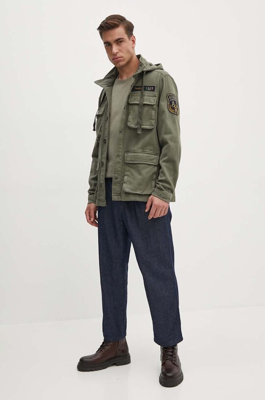 Rifľová bunda Aeronautica Militare AB2183CT3371 zelená AW24