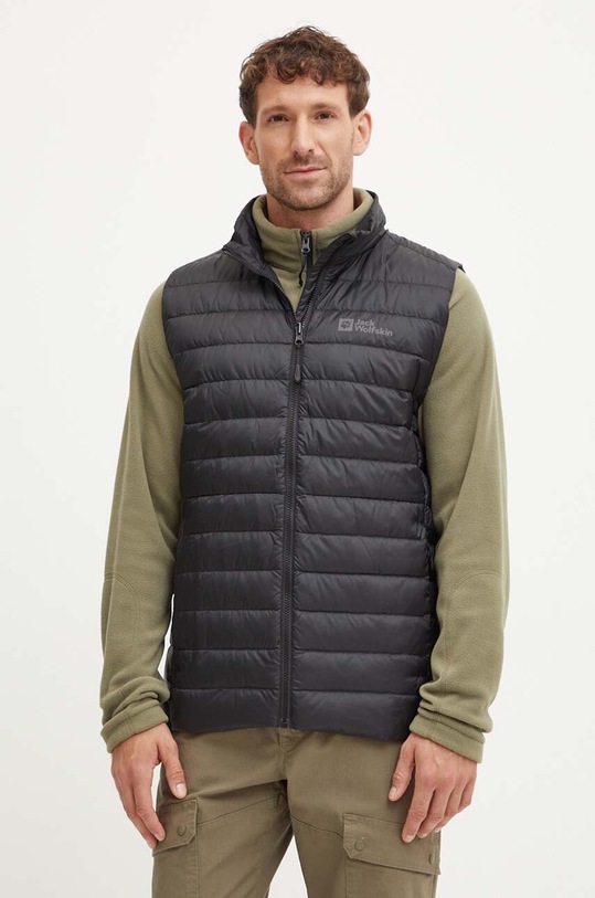Jack Wolfskin bezrękawnik sportowy puchowy Pilvi bez kaptura czarny 1207711