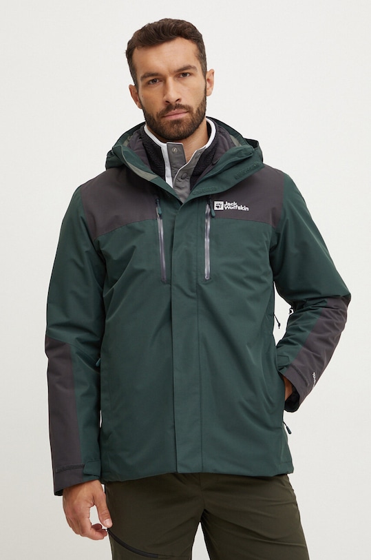 Jack Wolfskin jacheta de exterior Jasper 3 in 1 cu captuseala verde A61858