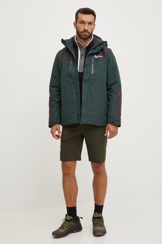 Îmbrăcăminte Jack Wolfskin jacheta de exterior Jasper 3 in 1 A61858 verde