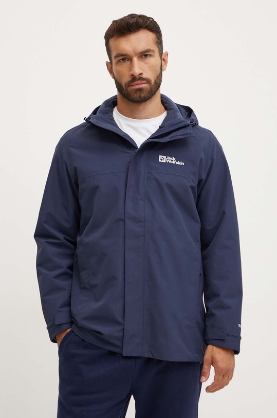 Куртка outdoor Jack Wolfskin Altenberg 3IN1 з капюшоном темно-синій A61864
