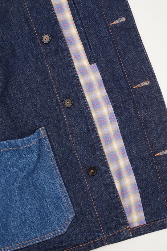 A.P.C. kurtka jeansowa Veste Anthonin COHDM.M02967.IAL granatowy