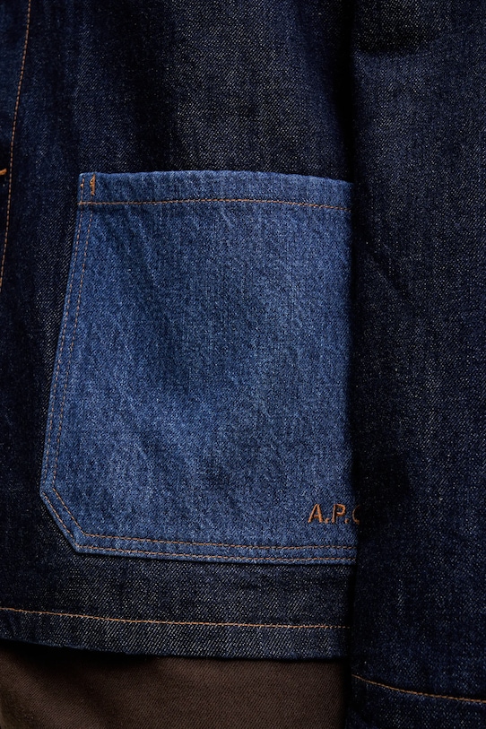 A.P.C. kurtka jeansowa Veste Anthonin COHDM.M02967.IAL granatowy