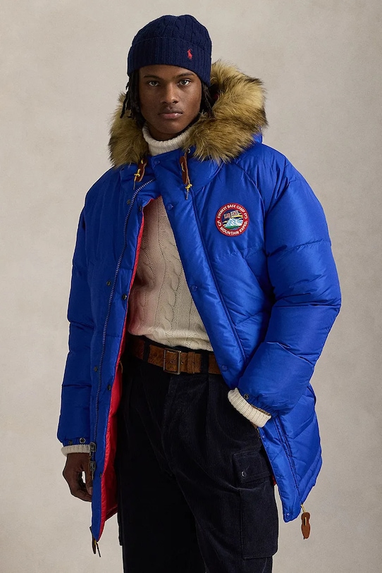 Polo Ralph Lauren kurtka puchowa dwustronna Ripstop-Rev Talvi Parka niebieski 710946045