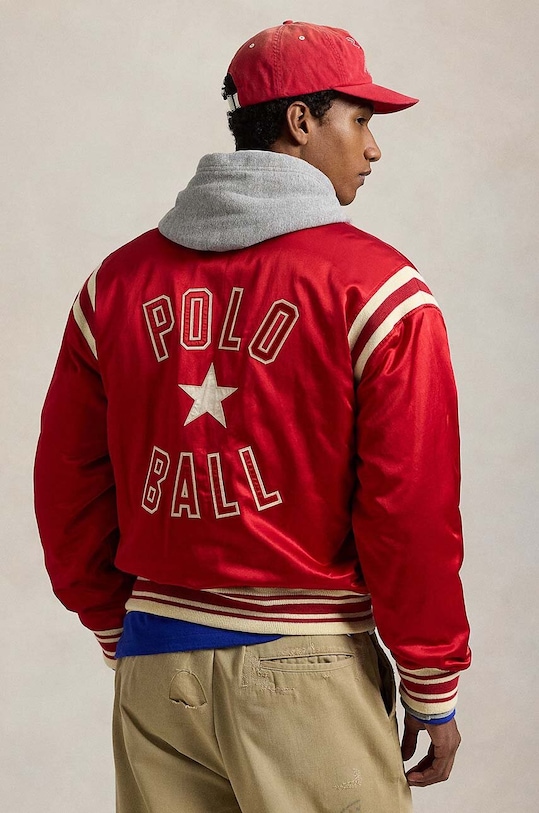 Bunda Polo Ralph Lauren Varsity Jacket 710949940 červená AW24