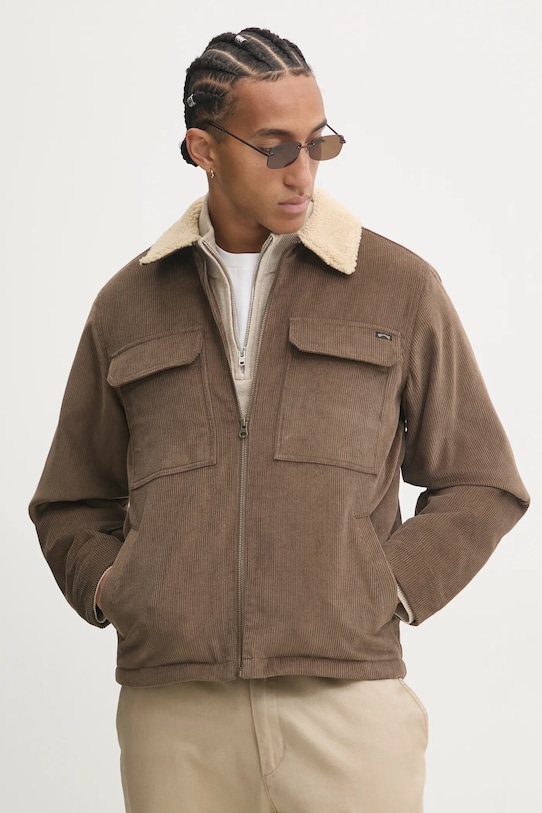 Billabong geaca din velur Barlow cu captuseala maro ABYJK00219