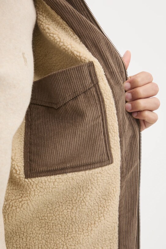 Billabong geaca din velur Barlow ABYJK00219 maro