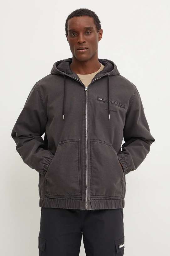 Bunda Quiksilver Straight Out Hood Jacket přechodné šedá EQYJK04099