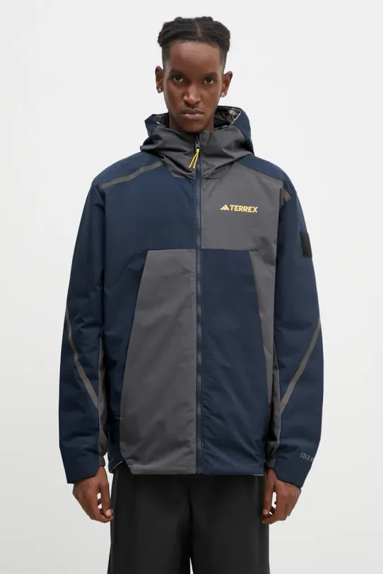 Dvostrana pernata jakna adidas National Geographic Coldrdy Jacket pernata podstava plava IX7953