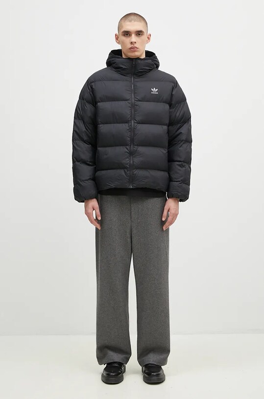 adidas Tonal Hooded Puffer Jacket Black IY3396