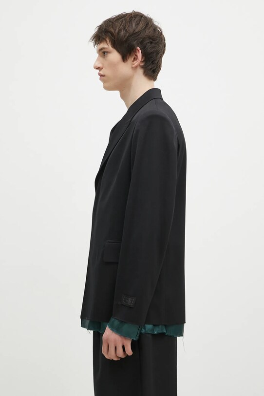 Піджак з домішкою вовни MM6 Maison Margiela SH2BN0007.S47848 чорний AW24