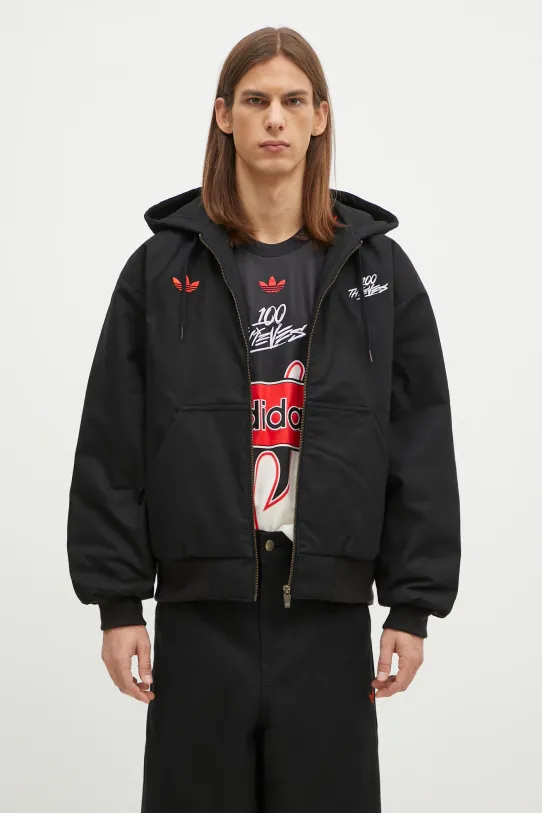 Bunda adidas Originals 100 Thieves Jacket prechodné čierna JP0817