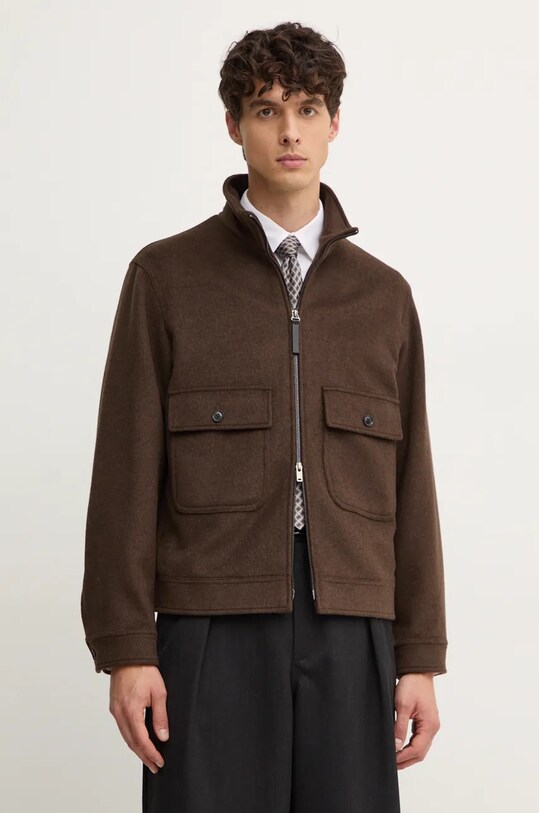 Вовняна куртка Sisley коричневий 2VLPSN03N