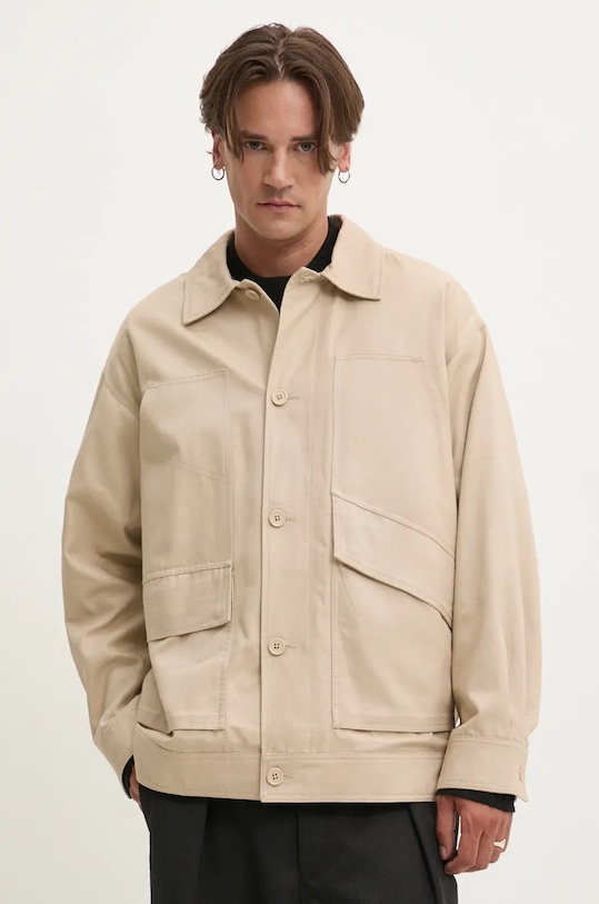 Desigual kurtka bawełniana IDAHO nieocieplane beżowy 24WMEW10