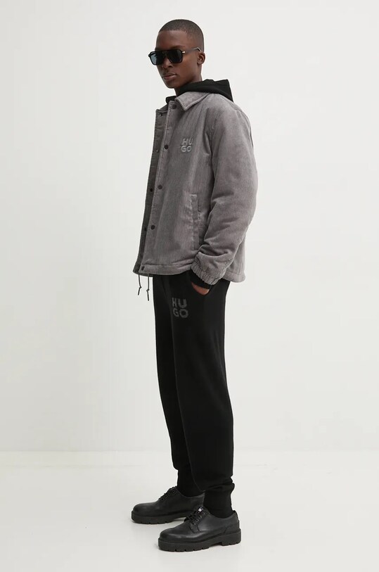 Manšestrová bunda HUGO 50522513 šedá AW24