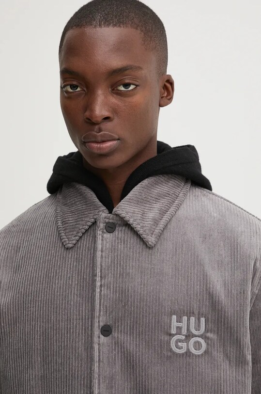 Manšestrová bunda HUGO šedá 50522513
