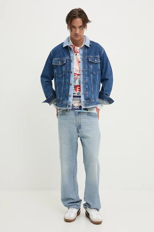 Desigual geacă din denim ILLINOIS 24WMED05 bleumarin AW24