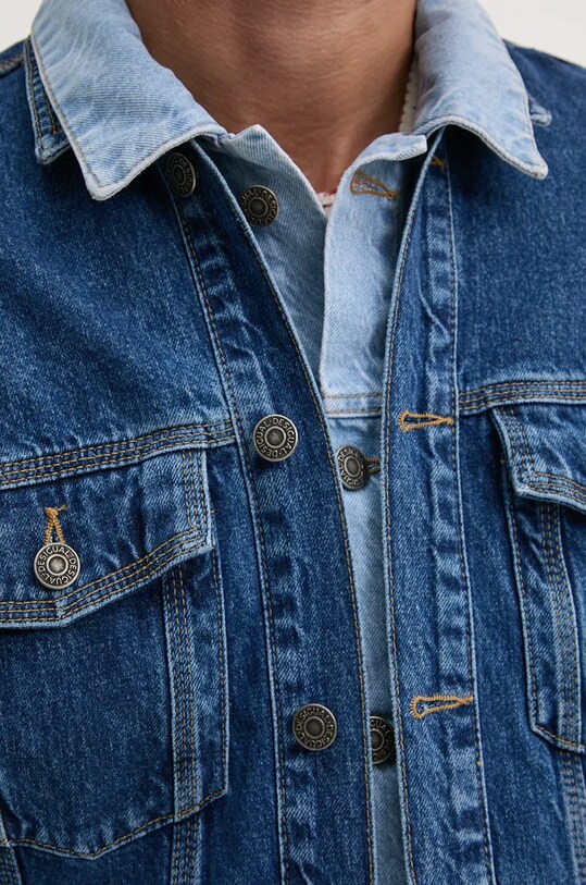 Desigual geacă din denim ILLINOIS 24WMED05 bleumarin