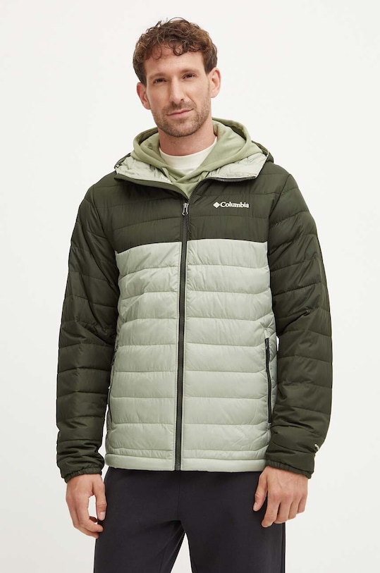 Columbia geaca sport Powder Lite II cu captuseala verde 2086944