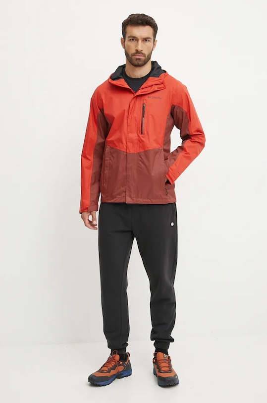 Columbia rain jacket Pouring Adventure 2117171 red SS25