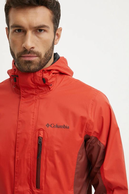 Columbia rain jacket Pouring Adventure red 2117171